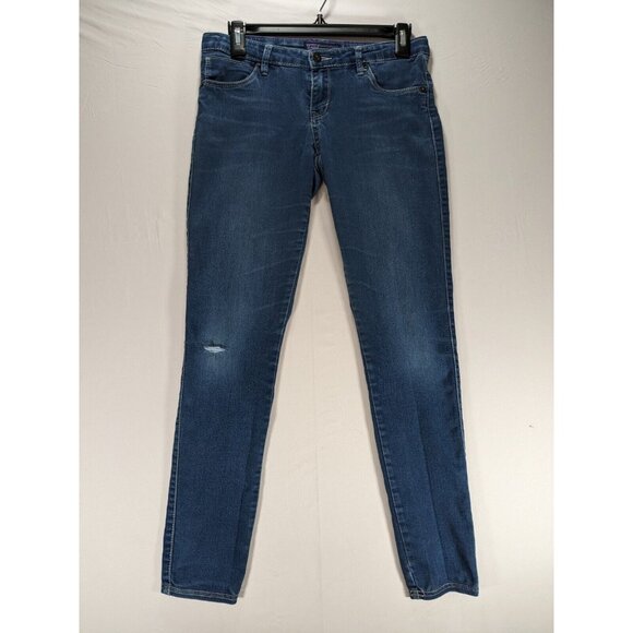 Levi's Girls Distressed Super Stretchy Denim Leggings 14 Jeggings Dark Blue Wash - Picture 1 of 9